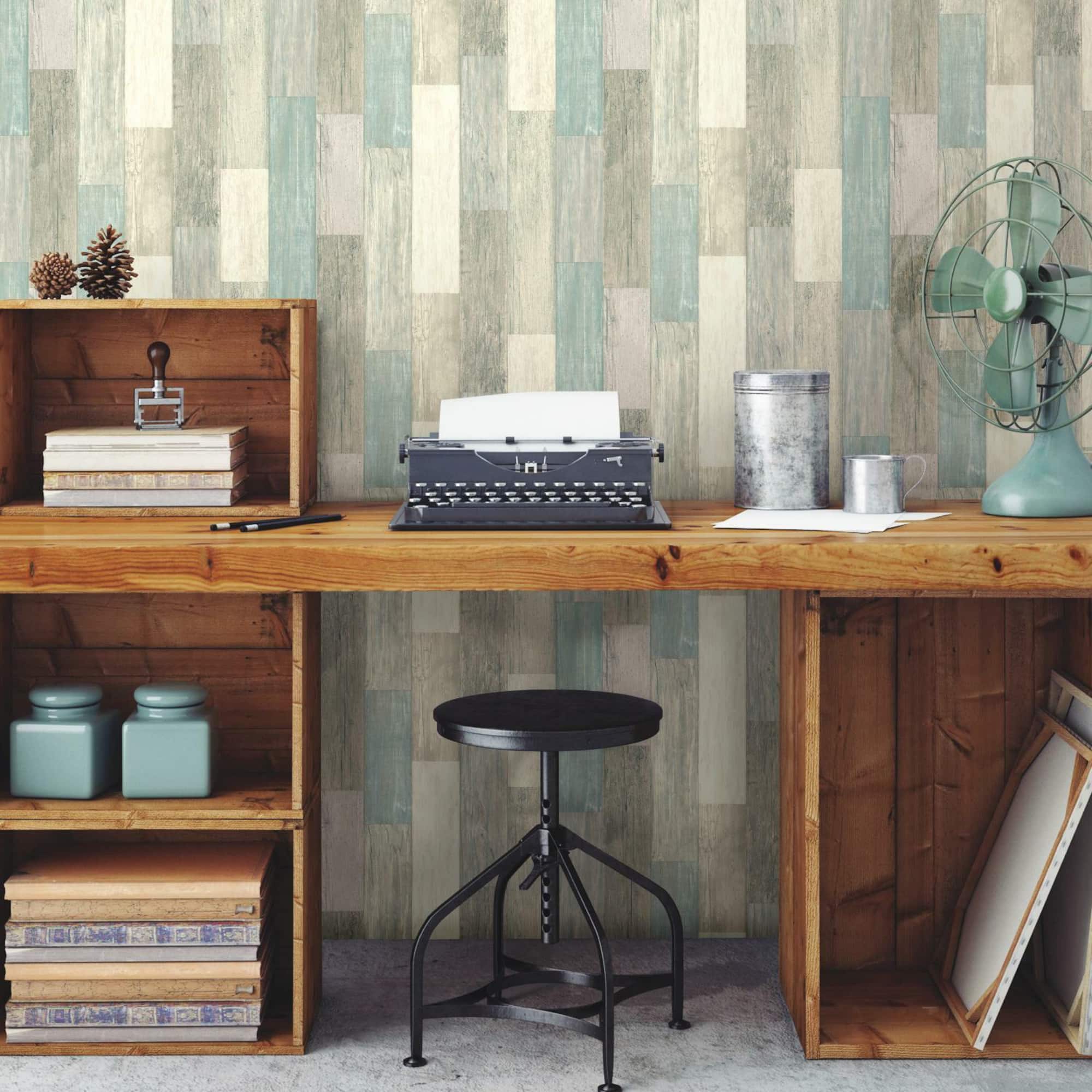 RoomMates Coastal Weathered Plank Peel & Stick Wallpaper